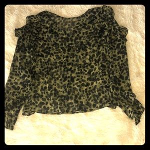H&M Animal Print sheer blouse